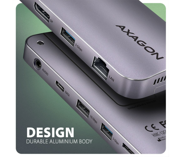Axagon USB 12 in1 10Gbps, 3x USB-A, USB-C, HDMI, DP, RJ-45, M. - 1185557 - zdjęcie 5